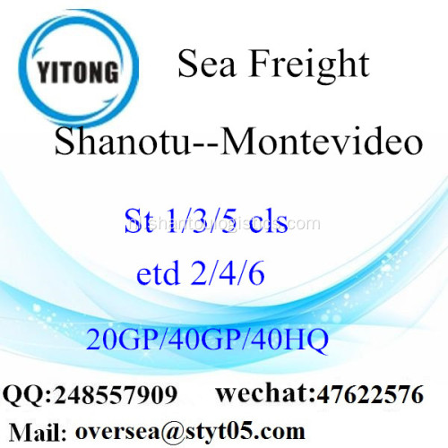 Shantou poort zeevracht verzending naar Montevideo
